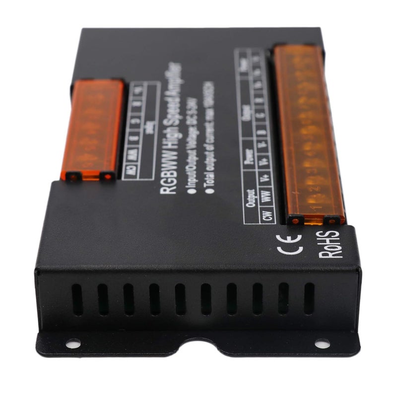 LEDENET مضخم عالي السرعة 5 قنوات LEDENET 50A 12V 24V مكرر إشارة البيانات 5CH هيكل ألمنيوم لأضواء شريط RGBCCT RGBW - Image 5